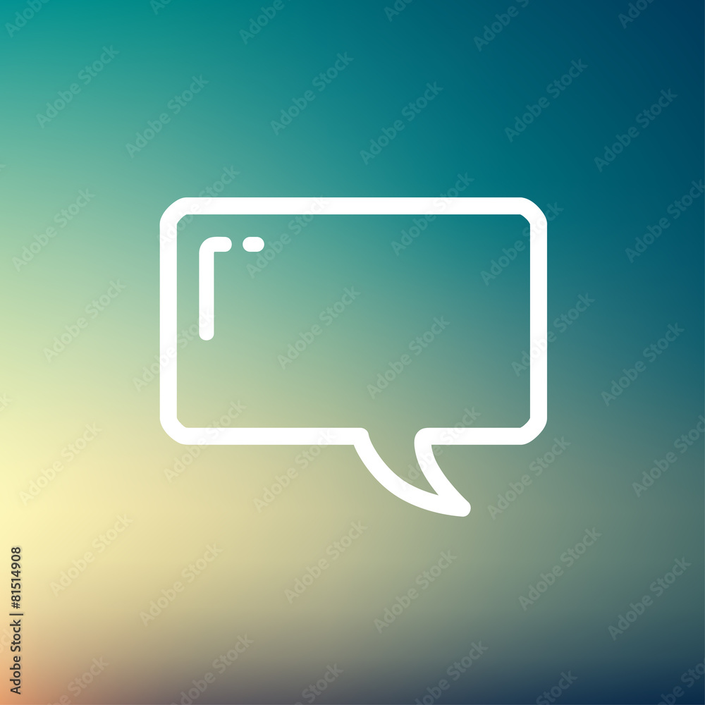 Naklejka premium Speech bubble thin line icon