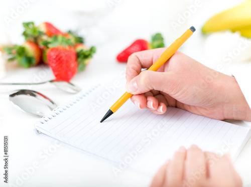 chef writing a recipe