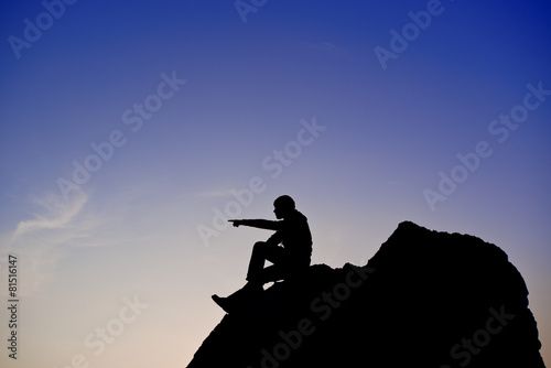 Young man Looking Through Outdoors