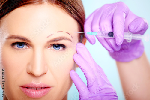 botox injection in woman's face