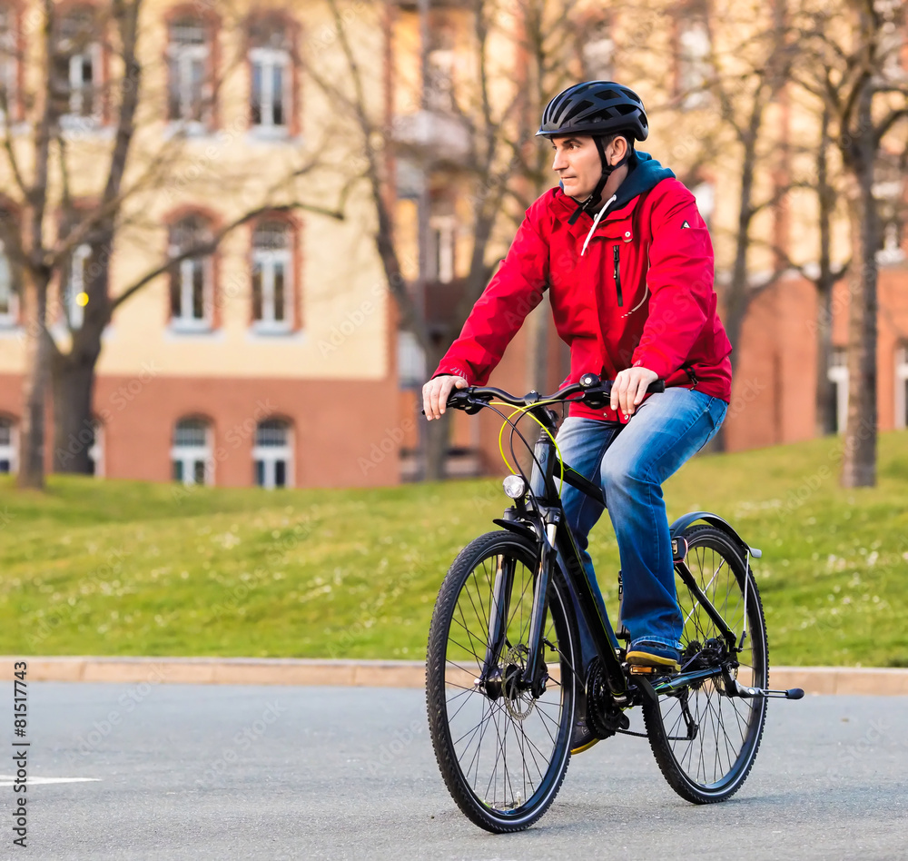 Fototapeta premium man with bicycle, sport,