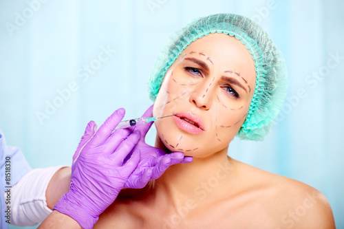 botox injection in woman's face