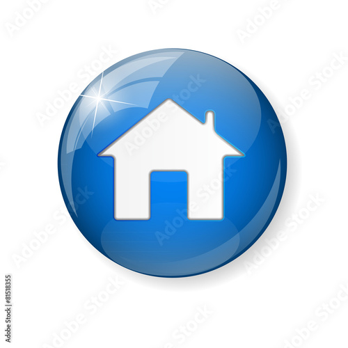 Home Glossy Icon Vector Illustration