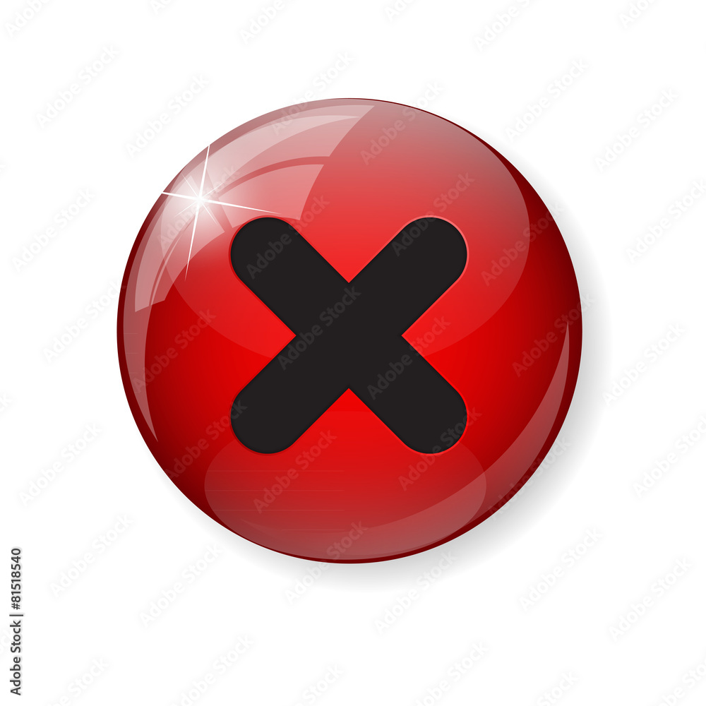 Fototapeta premium Red Check Mark Icon Button Vector Illustration