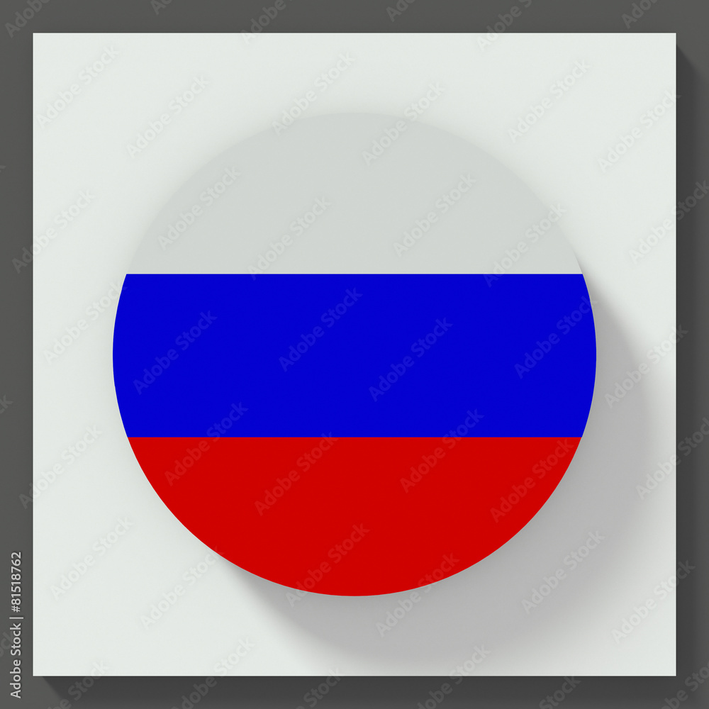 Button Russia flag isolated on white background Button Russia flag isolated on white background