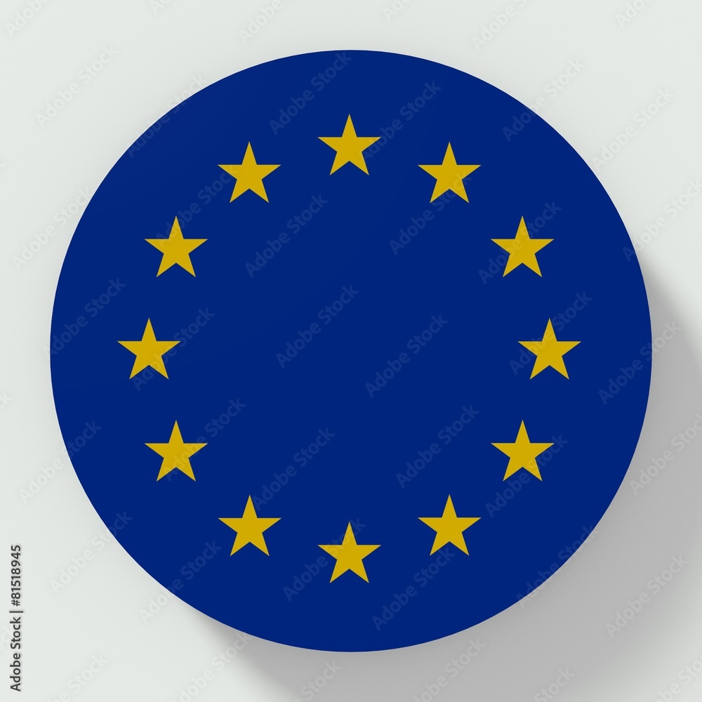 Button European Union flag isolated on white background Button European Union flag isolated on white background