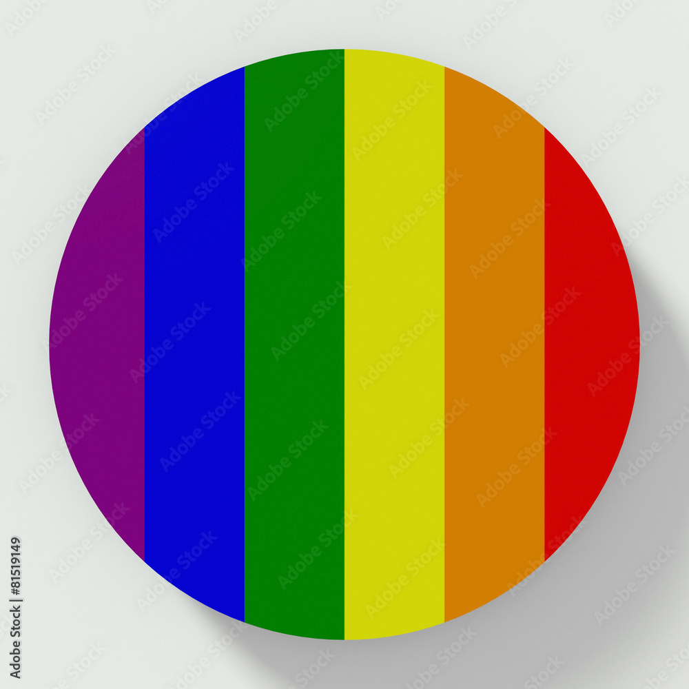 Fototapeta premium Button gay flag isolated on white background