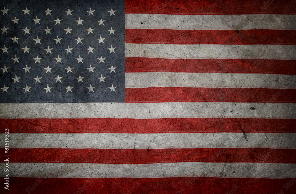 Naklejka premium Grunge American flag