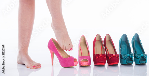 Female legs in fashion shoes 