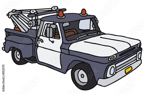 Hand drawing of a,breakdown service car