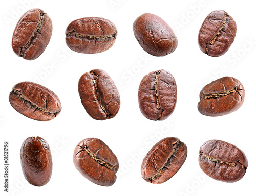 Wallpaper Mural Collage of coffee beans isolated on white Torontodigital.ca