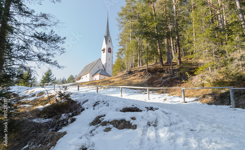 Catholic roman Church of St. Jacob above Ortisei in Italian Dolo