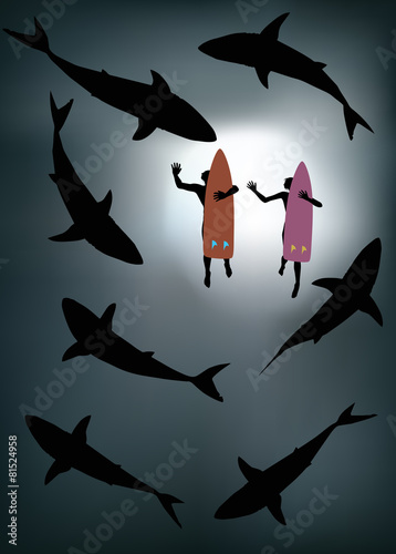 Shark Atack with Surfers 2