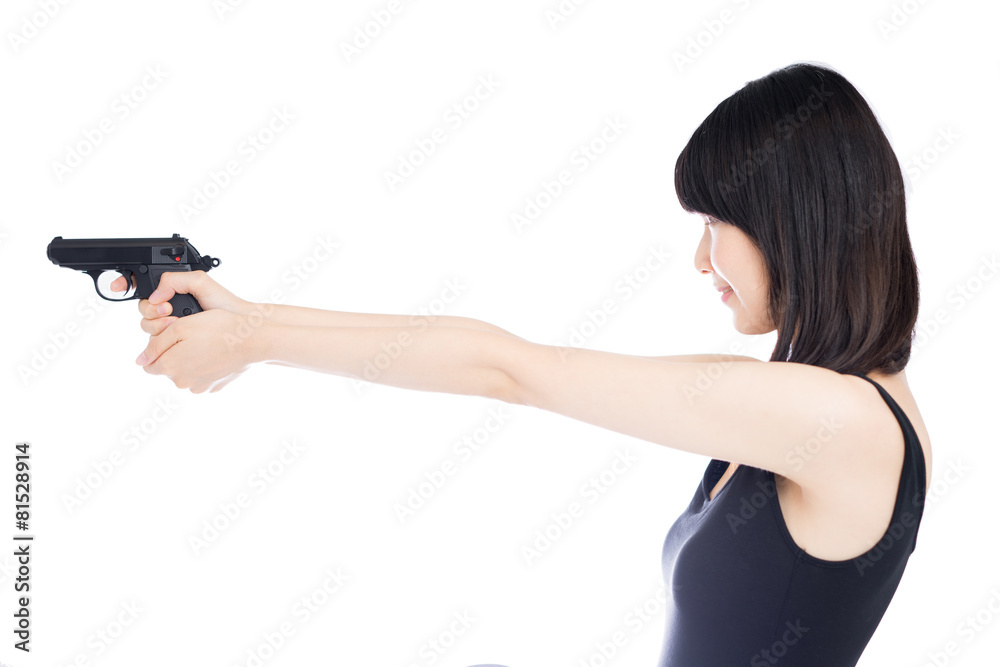 銃を構える女性 Stock 写真 Adobe Stock