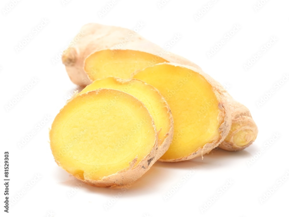 Fresh ginger on white Fresh ginger on white