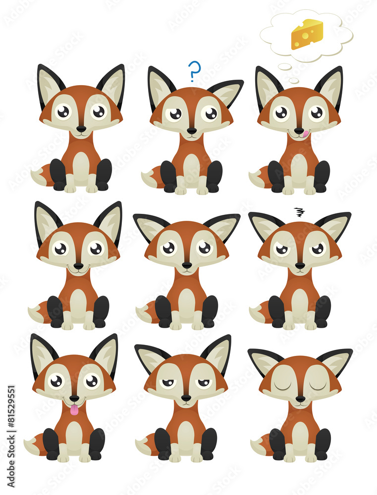 Fox Emoticon Set
