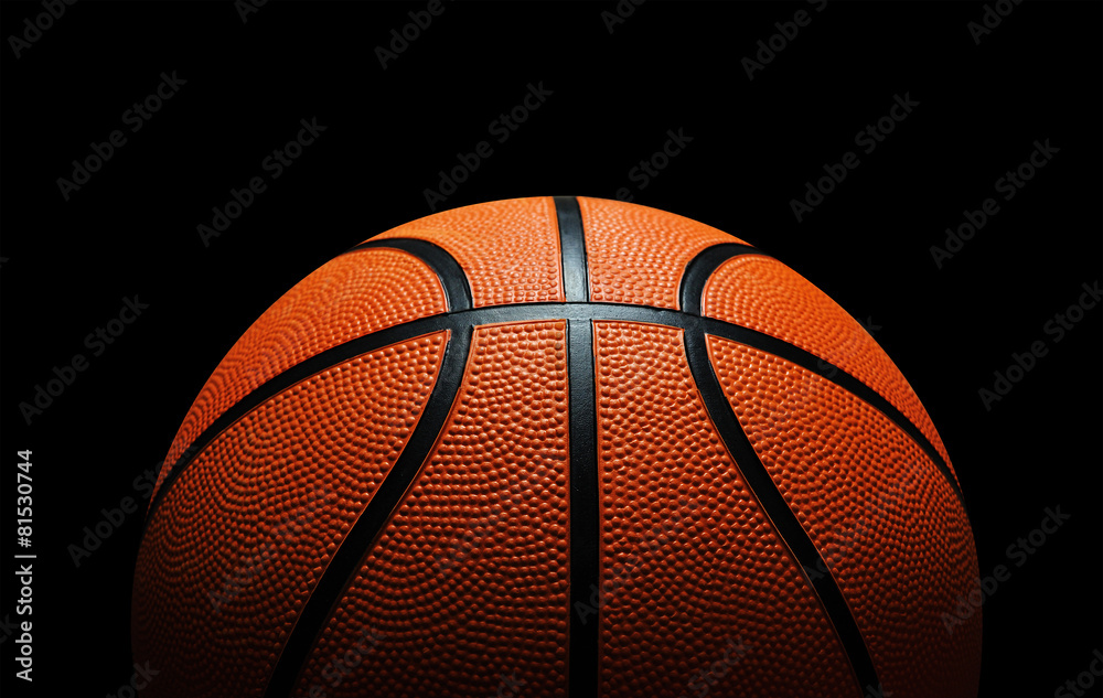 Basketball against black