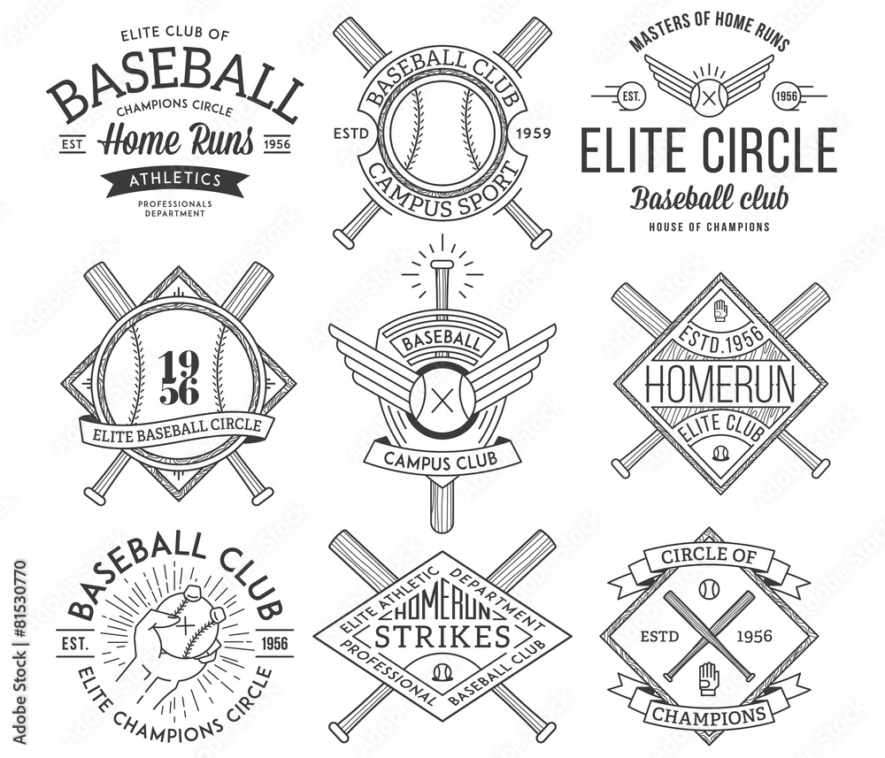 Baseball badges and icons