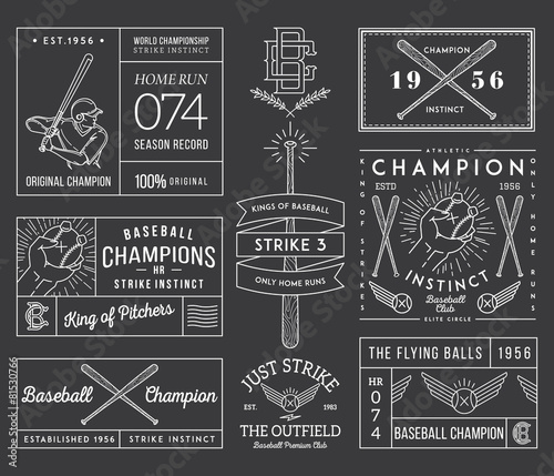 Baseball badges and icons