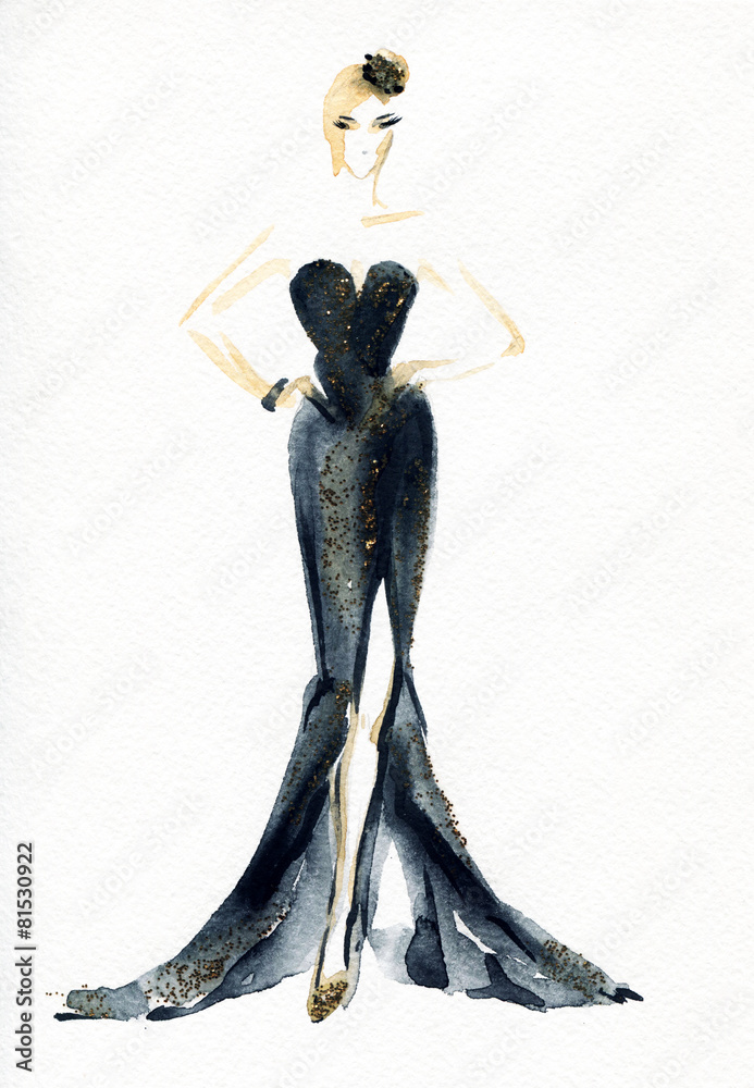 Obraz premium elegant dress .abstract watercolor