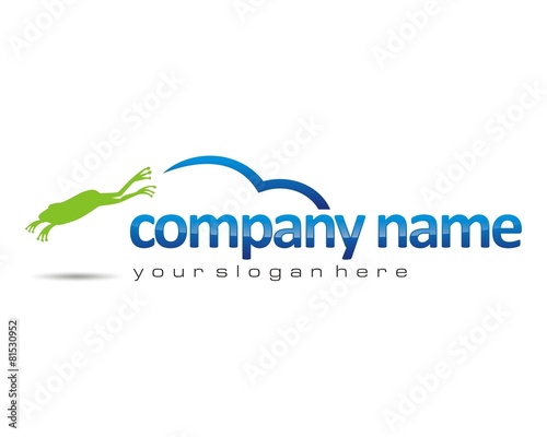 frog toad cloud jump logo image vector