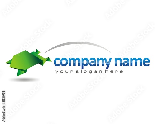frog toad jump origami paper logo image vector
