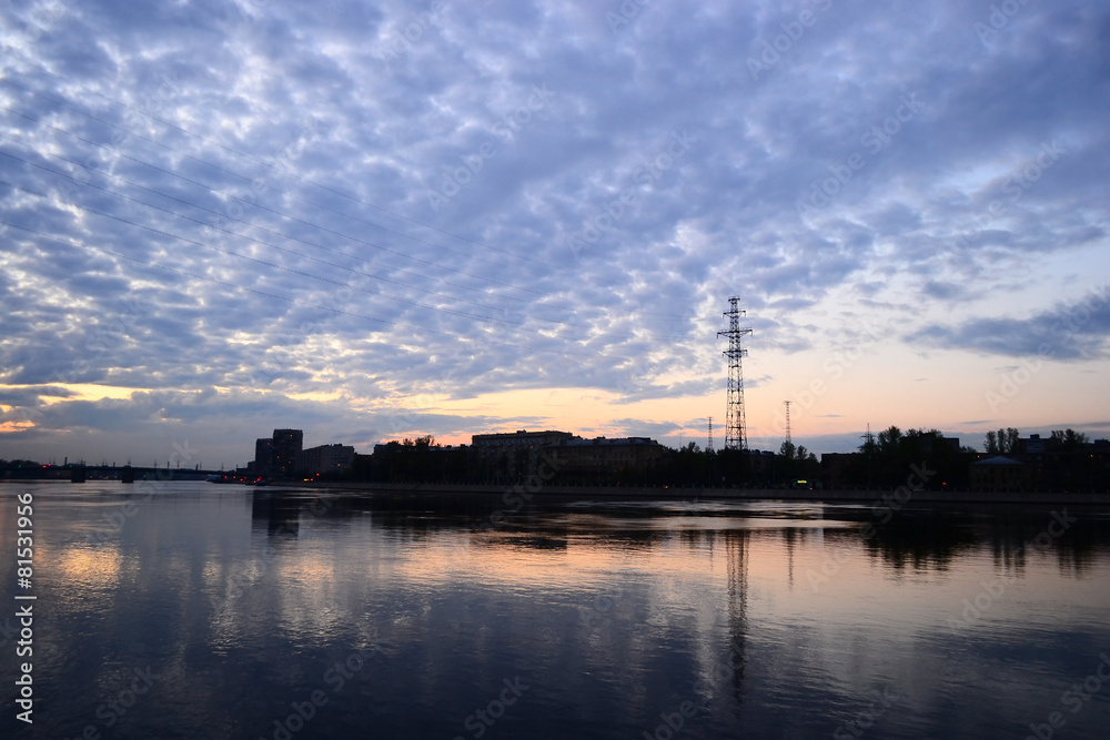 View of Neva River in St.Petersburg.