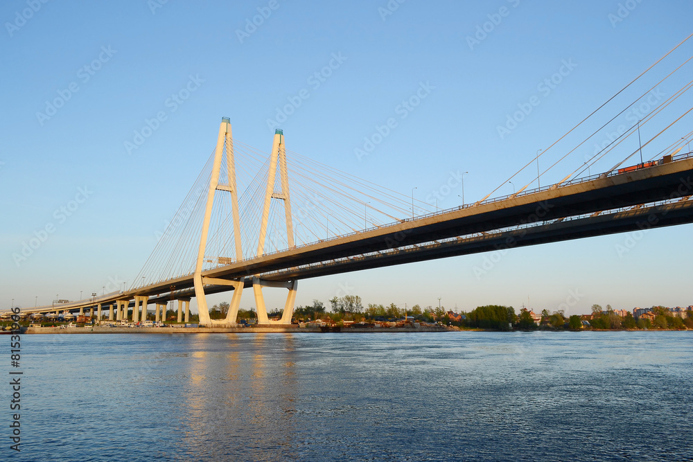 Obraz premium Cable-Stayed Bridge in St.Petersburg.