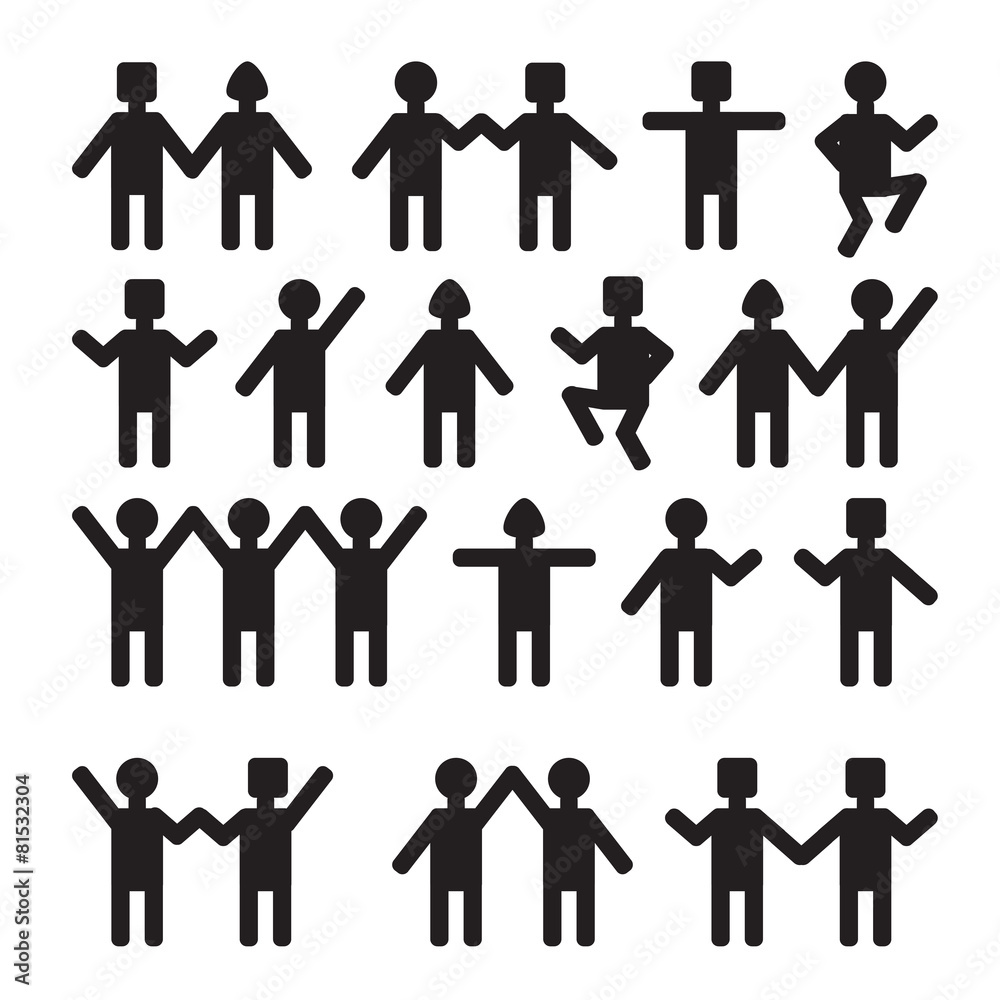 people holding hands.group of people. stock vector