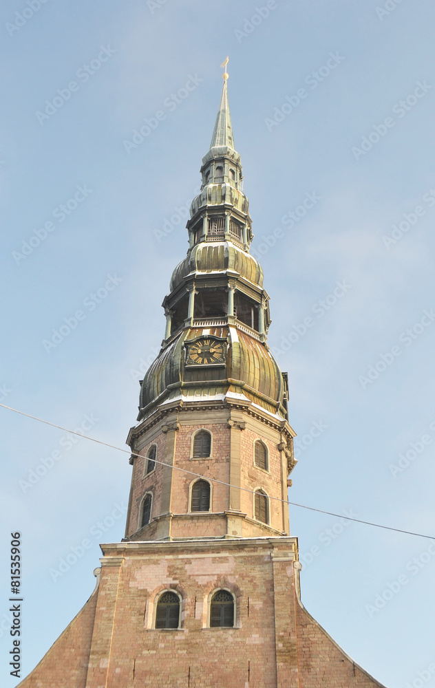 Belfry of the St. Peter's Church in Riga.