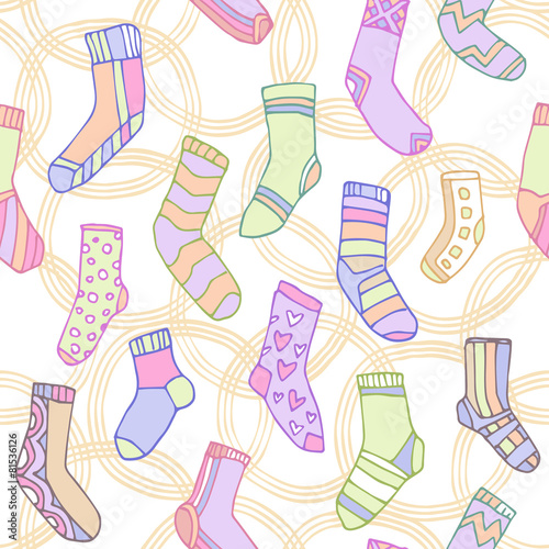 Seamless pattern with cute socks