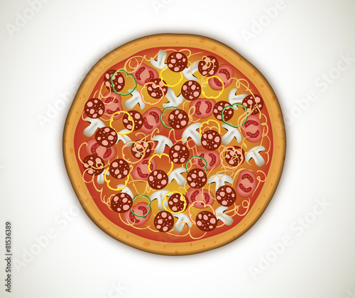 Pizza with salami