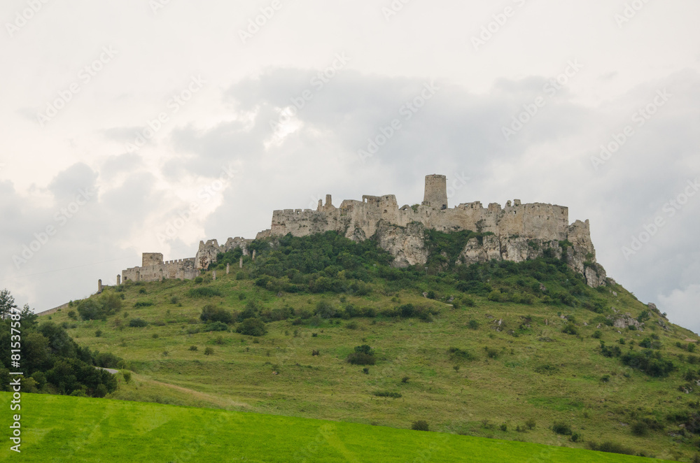 SPISSKY HRAD, SLOVAKIA - Look from middle castle courtyard.