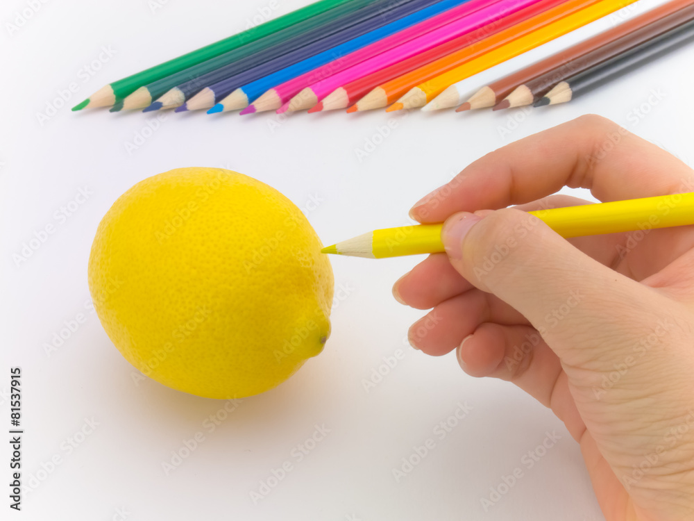 Naklejka premium Drawing Lemon
