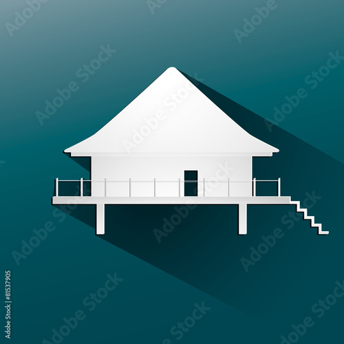 Vector symbol or icon sign bungalow, flat design