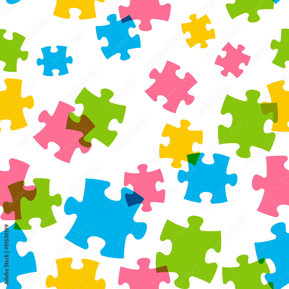 Seamless pattern with color puzzle Seamless pattern with color puzzle