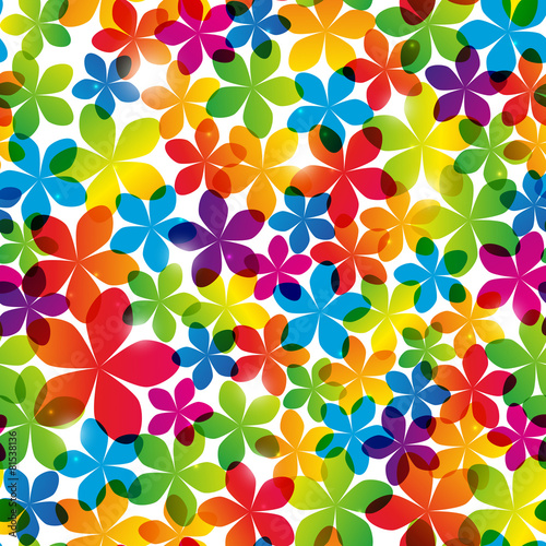 Seamless pattern with bright flowers