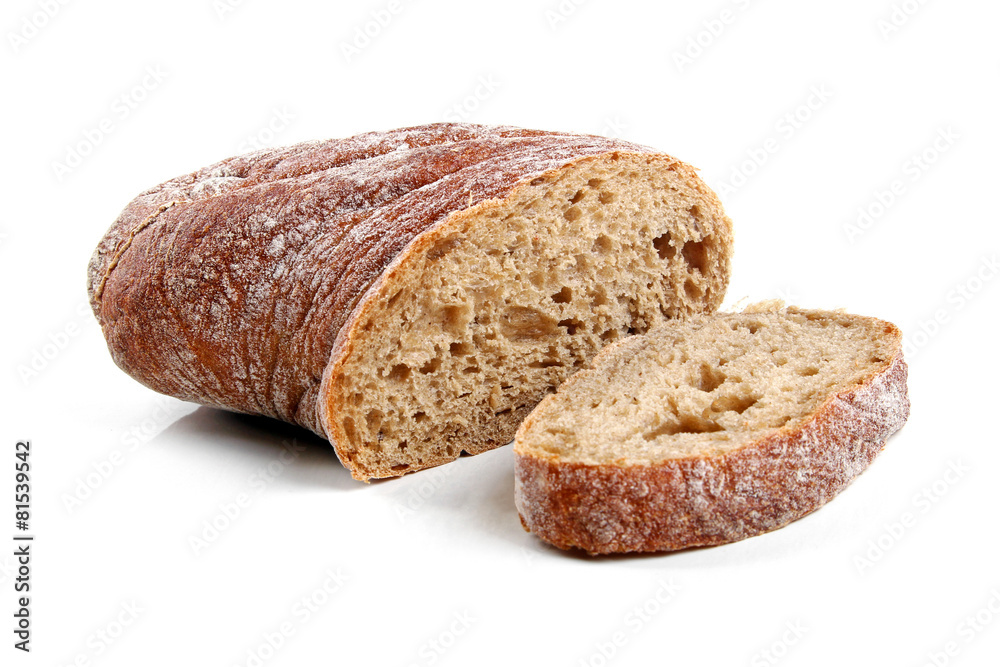ciabatta bread isolated on white background ciabatta bread isolated on white background