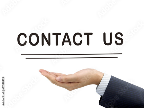contact us words holding by businessman's hand © JoyImage