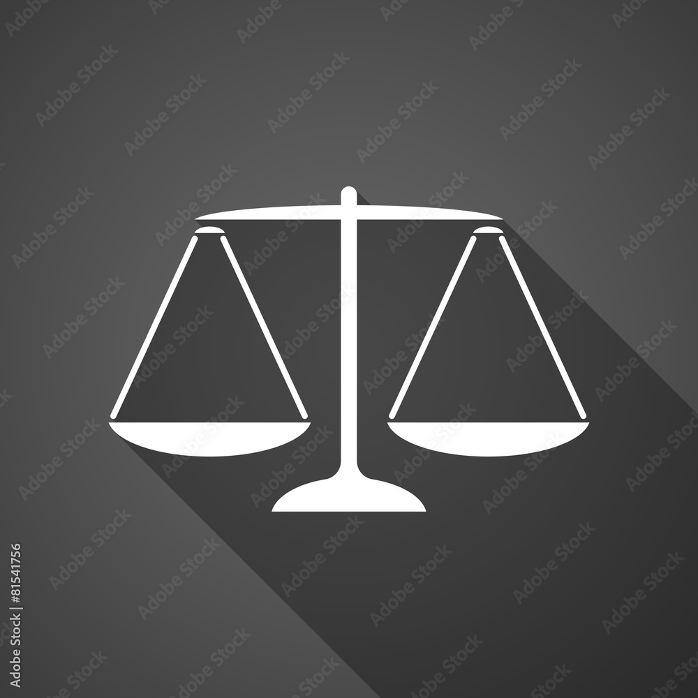 Long shadow weight scale icon Long shadow weight scale icon