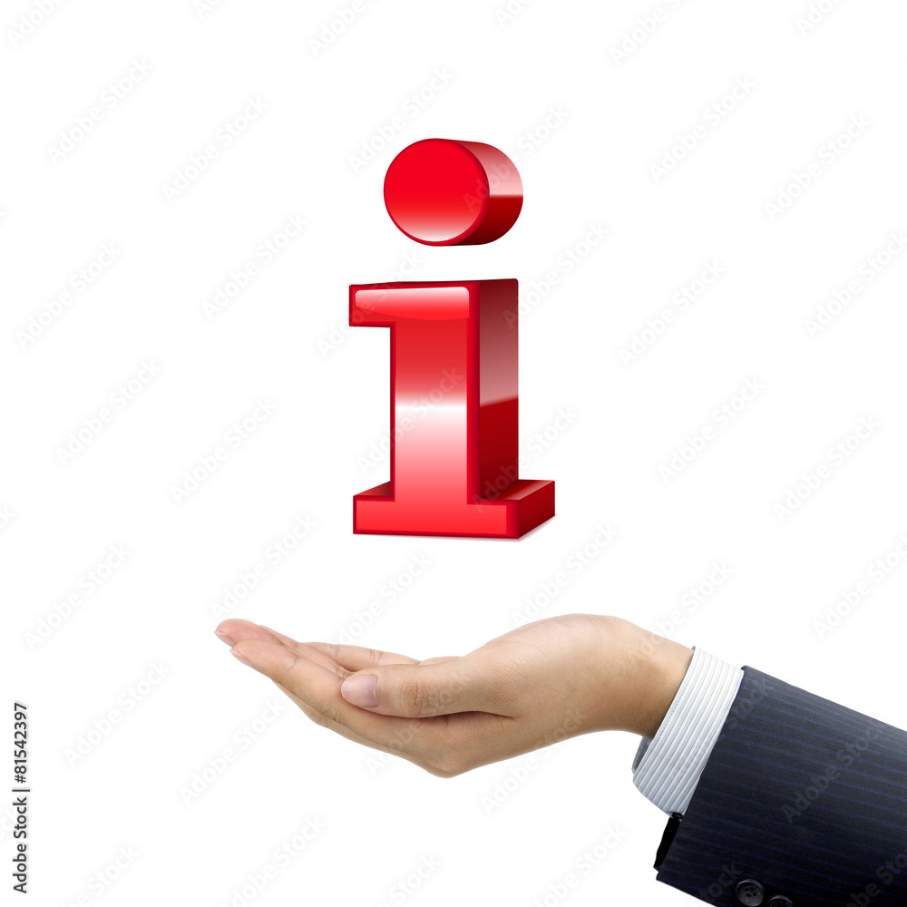 businessman's hand holding alphabet i businessman's hand holding alphabet i