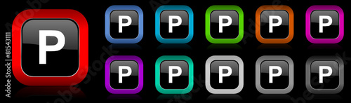 parking vector icons set