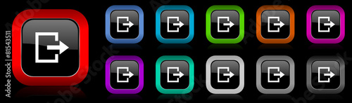 logout vector icon set