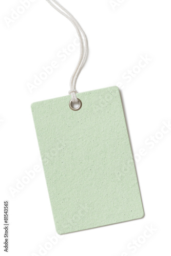 Blank cardboard price tag or label isolated on white background