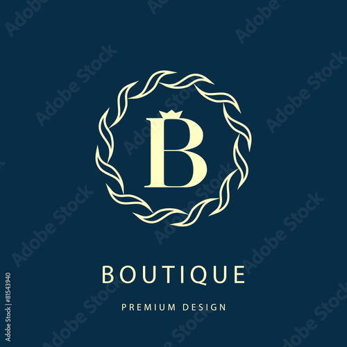 Monogram design elements, graceful template.