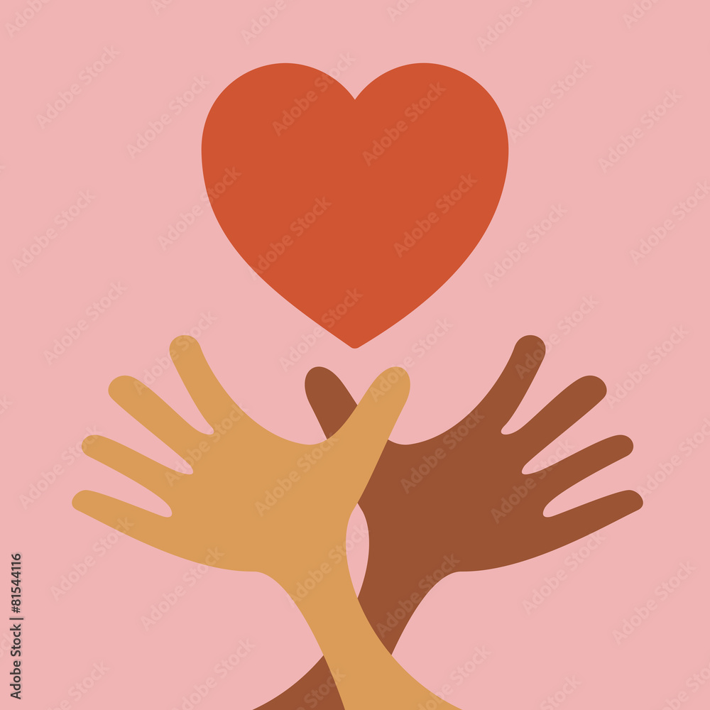 Vector illustration friends of the heart, flat design Vector illustration friends of the heart, flat design