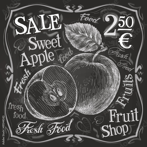 sweet apple vector logo design template.  fresh fruit, food or
