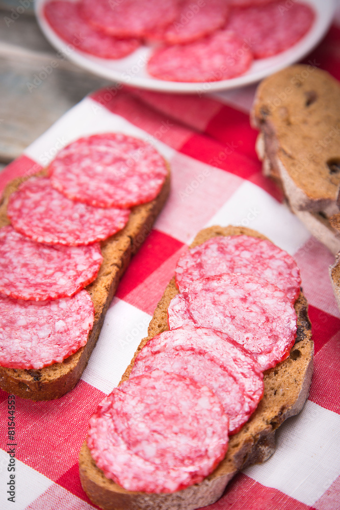 bread with sausage bread with sausage