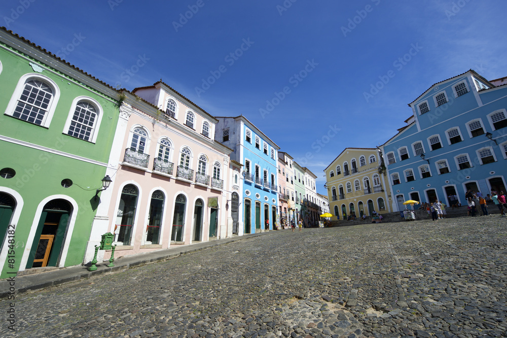 Colorful Colonial Architecture Pelourinho Salvador Brazil