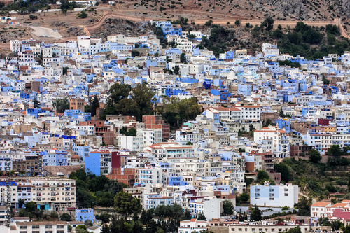 A general view of the blue city, Chefchaouen, Morocco © vladislav333222